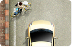 자동차와 자전거의 사고 이미지